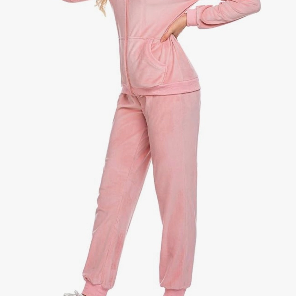 NWT Pink/coral Velour Tracksuit E13
